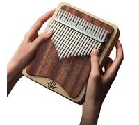 Kalimba in legno a doppio strato con 21 note, foro sonoro bilaterale a forma di rana, motivi intagliati, strumento portatile for pianoforte a dita for bambini, principianti e adulti.