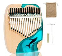 Kalimba, pianoforte da pollice a 17 tasti con design a forma di balena e medusa, realizzato a mano, martelletto piatto blu oceano e istruzioni di studio incluse (lingua italiana non garantita),