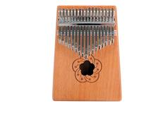 Kalimba portatile a 17 note, in mogano massiccio, pianoforte da pollice per principianti, include un martello per accordatura e una guida allo studio (fiore)
