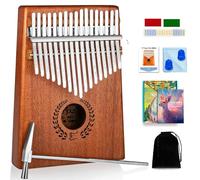 Kalimba Thumb Piano 17 Keys, Portable Mbira Finger Piano w/Protective Case, Fast to Learn Songbook, Tuning Hammer, All in One Kit (17keys, Mahogany)