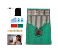 Kalimba Thumb Piano In Legno Portatile con Martello per Accordare Borsa In Velluto Copri, Finger Piano Principianti, per i Viaggi Campeggio(Verde)