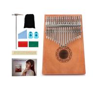 Kalimba Thumb Piano In Legno Portatile con Martello per Accordare Borsa In Velluto Copri, Finger Piano Principianti, per i Viaggi Campeggio(Arancia)