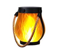 Kaliqo- Solar Lantern Outdoor Lights, Dancing Flame Solar Lantern Outdoor Lights, Hemp Rope Flame Lamp for Patio Trail Decorations (1pc)