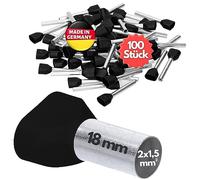 Kalitec 100 Terminali Isolati 2 x 1,5 mm², Manicotti Gemelli, Nero, 18 mm