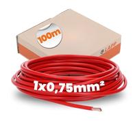 Kalitec 10 metri H05V-K 0,75 mm² cavo di cablaggio rosso I conduttore I cavo in PVC singolo I filo 0,75 mm2 I cablaggio a filo singolo I cavo flessibile I cavo di cablaggio ritardante di fiamma