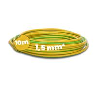 Kalitec 10m H07V-K 1,5 mm² Cavo di Cablaggio Flessibile Giallo Verde
