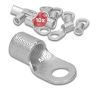 Kalitec 10x Capicorda 95 mm² M12 - Connettore ad Anello Non Isolato Q95-12 | Capocorda in rame elettrolitico per pressatura a mandrino, ideale per quadri elettrici, veicoli e conduttori a fili fini.