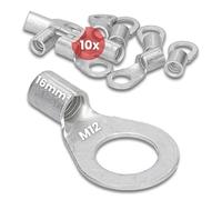 Kalitec 10x Capicorda ad Anello 16 mm², M12, Rame non Isolato, DIN 46234