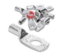 Kalitec 10x Capicorda Tubolari 10 mm² M8 - Terminali a Crimpaggio Stagnati