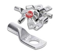 Kalitec 10x Capicorda Tubolari 25 mm² M10 - Connettori a Crimpare Rame