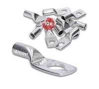 Kalitec 10x Capicorda Tubolari 4 mm² M6 - Connettori a Crimpare in Rame