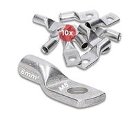 Kalitec 10x Capicorda Tubolari 6 mm² M5 - Connettori a Crimpaggio in Rame
