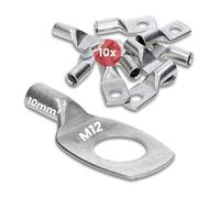 Kalitec 10x Capocorda Tubolare 10 mm² M12 - Connettore a Crimpaggio