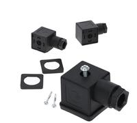 Kalitec 3x Connettore Elettrovalvola Forma A, 3 Poli, PG9, IP65, Nero