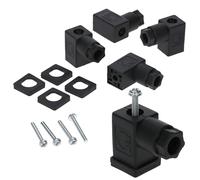 Kalitec 5 tappi per valvole a forma C nero, 4 poli, superficie di contatto 15,5 x 15,5 mm², PG7, separazione contatti 9,4 mm, protezione IP 65, connettore per valvola a solenoide I spina 3 poli + PE