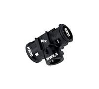 Kalitec 9806086 - Distributore a T a NW 10 - 8,5 - 10 nero, 3 vie, distributore a T, per tubo corrugato, connettore per tubo corrugato, distributore di cavi, ramificazione dei cavi, connettore rapido