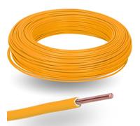Kalitec H07V-U 1 x 1,5 mm² arancione I cavo singolo in PVC ignifugo 1,5 mm2 filo rigido in rame I 450/750 V I cavo di cablaggio monofilo per cablaggio interno di macchine e apparecchi di illuminazione