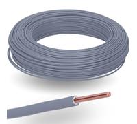 Kalitec H07V-U 1 x 1,5 mm² grigio, cavo singolo in PVC ignifugo da 1,5 mm2, filo rigido in rame I 450/750 V, cavo di cablaggio monofilo per cablaggio interno di macchine e apparecchi di illuminazione
