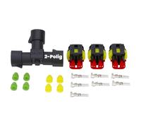 Kalitec KALI-0100 Superseal Set 0,75 mm² - connettore a T da 1,5 mm² con spina I 3 distributori a 2 poli, nero 3 connettori, alloggiamento per presa Superseal, impermeabile