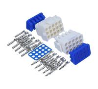 Kalitec KALI-1115 - Set universale MATE-N-LOK 15 poli con contatti e guarnizioni IP 57 I spina elettrica bianca in poliammide 6.6 I connettori sigillati per illuminazione, circuiti stampati