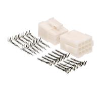 Kalitec KALI-1812 - Set mini universale MATE-N-LOK a 12 poli, spina elettrica bianca, poliammide 6,6, max. corrente nominale 10,5 A, AWG 30-16, connettori per illuminazione, circuiti stampati da -55°C