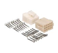 Kalitec KALI-1815 - Set mini universale MATE-N-LOK a 15 poli, spina elettrica bianca, poliammide 6,6, max. corrente nominale 10,5 A, AWG 30-16, connettori per illuminazione, circuiti stampati da -55°C