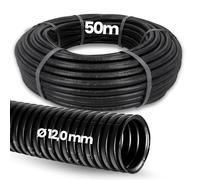 Kalitec - Tubo corrugato chiuso NW 12, 50 metri, tubo corrugato non scanalato, tubo di protezione per martore, tubo vuoto, protezione per cavi AD 15,6 mm, ID 12 mm