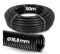 Kalitec - Tubo corrugato chiuso NW 17, 50 metri, tubo corrugato, non scanalato, resistente ai raggi UV e alogeni, materiale PA 6, protezione per cavi AD 21 mm, ID 16,8 mm, da -40 a +120 °C