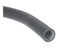 Kalitec - Tubo ondulato elettrico, 750 N, NW 20, AD 20 mm, ID 13,8 mm, grigio, ignifugo, per interni ed esterni, posa a terra, resistente agli urti e alla pressione, sistema di guida e protezione per