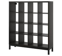 KALLAX Scaffale con telaio, nero-marrone/nero, 147x164 cm