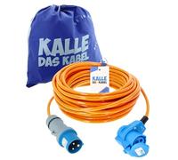 KALLE DAS KABEL Prolunga CEE Kalle Blue Signal - 2,5 mm² - Angolare - Per industria, edilizia, barca, camper, campeggio - Cavo completamente puro - 20 m