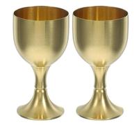 KALLORY 2 Pezzi Calice in Lega di Rame Dorato per Offerta D'acqua e Culto Buddhista, Resistente allo Sbiadimento, Design Raffinato e Multifunzionale, per Decorazioni Sacre