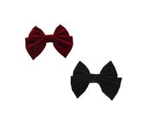 KALLORY 2 Pezzi Fermaglio per Chioma Elegante e Chic Fiocco Grande in Velluto Nero per Mantenere i Chioma in Ordine Durante Ogni Occasione
