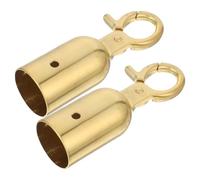 KALLORY 2 Pezzi Gancio Terminale Corda, Connettore Estremità Corda, Metallo Oro 32mm, per Corde Guardrail e Ringhiere, Accessorio per Eventi e Gestione Code