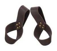 KALLORY 2 Pezzi Porta Custodia in Pelle Pu Marrone Stile Medievale Cinturino Regolabile per Cosplay e Performance Sceniche, Accessorio Facile da Usare per Tema Medievale