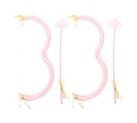 KALLORY 2 Set Accessori per Costume di Cupido con Arco e Freccia a Forma di Cuore Rosa, Leggeri e Facili da Trasportare, per Cosplay e Feste Romantiche di San Valentino