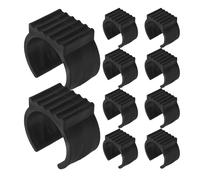 KALLORY 20 Pezzi Tappi Protettivi per Gambe di Sedie in Plastica Neri a Forma di U, per Tubi da 38-42mm, Installazione Clip-on Antiscivolo per Supporti di Amache in Casa e Patio