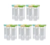 KALLORY 25 Pezzi Provette per Centrifuga in Plastica Gialle da 50ml con Tappo a Vite, Design Ergonomico e Graduazioni Accurate per Procedure di Laboratorio