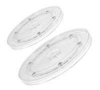 KALLORY 2pezzi Piatto Girevole in Plastica Trasparente e Rotante Base Espositiva Piccola e Resistente per Vetrine e Tavoli