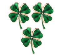 KALLORY 3 Pezzi Spilla Fiora in Lega Verde Smaltata, Leggera e Versatile, Accessorio Elegante per Donne e Ragazze, la Festa di San Patrizio e Occasioni Formali