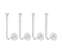 KALLORY 4 Ganci da Parete per Bagno senza Foratura, Appendiabiti Multiuso Trasparenti L-shaped per Fasce Chioma, Asciugamani e Gioielli, Ganci Portaoggetti Stabili e Facili da Installare