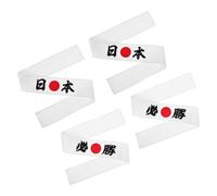 KALLORY 4 Pezzi Fascia da Chef Giapponese Bianco Versatile e Confortevole per Sport e Allenamento Stile Samurai Minimalista per Appassionati di Karate e Cheerleader