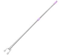 KALLORY Asta Telescopica in Acciaio Inox con Forchetta per Vestiti e Resistente per Lavanderia e Stendibiancheria per Raggiungere e Appendere Abiti in Casa e Balcone