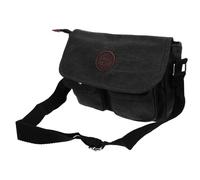 KALLORY Borsa Tracolla Uomo Vintage in Canvas Nero, Borsello Monospalla Organizer per Cellulare, Chiavi, Design Semplice per Quotidiano