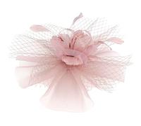 KALLORY Cappelli Fascinator floreali con fascia e clip, copricapo per feste da tè, da donna, per cocktail fantasioso, per ragazze, rosa