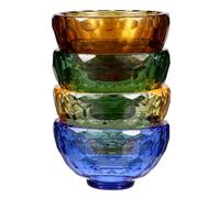 KALLORY Ciotole per Offerta Buddista Set 4 Pezzi in Cristallo Artificiale Design Classico Motivo a Nido D'ape, Compatto e Stabile per Rituali Sacri