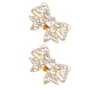 KALLORY Clip per Scarpe Gioiello Fiocco Ornamento per Scarpe in Cristalli e Lega Oro Staccabili senza Attrezzi per Tacchi Alti Donna Nozze e Feste