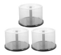 KALLORY Contenitore Rotondo CD/Dvd 3 Pezzi Plastica Dura 5,5X3,1 Pollici Design Facile da Trasportare per Casa e Auto