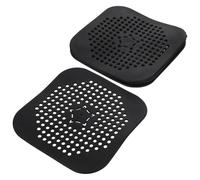 KALLORY Copertura per Scarico Doccia in Silicone 4 Pezzi Quadrata per Cucina Bagno Design Moderno e Antintasamento Protezione Contro Chioma e Residui