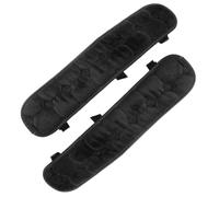 KALLORY Copribraccioli per Sedia da Ufficio Crystal Velvet Nero 45x10 Cm, Cuscini Imbottiti Protettivi con Chiusura a Strappo, Set 1 Paio per Scrivania, Computer e Uso Domestico